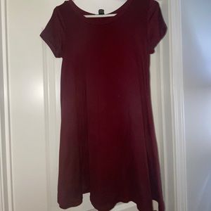 Maroon t-shirt dress